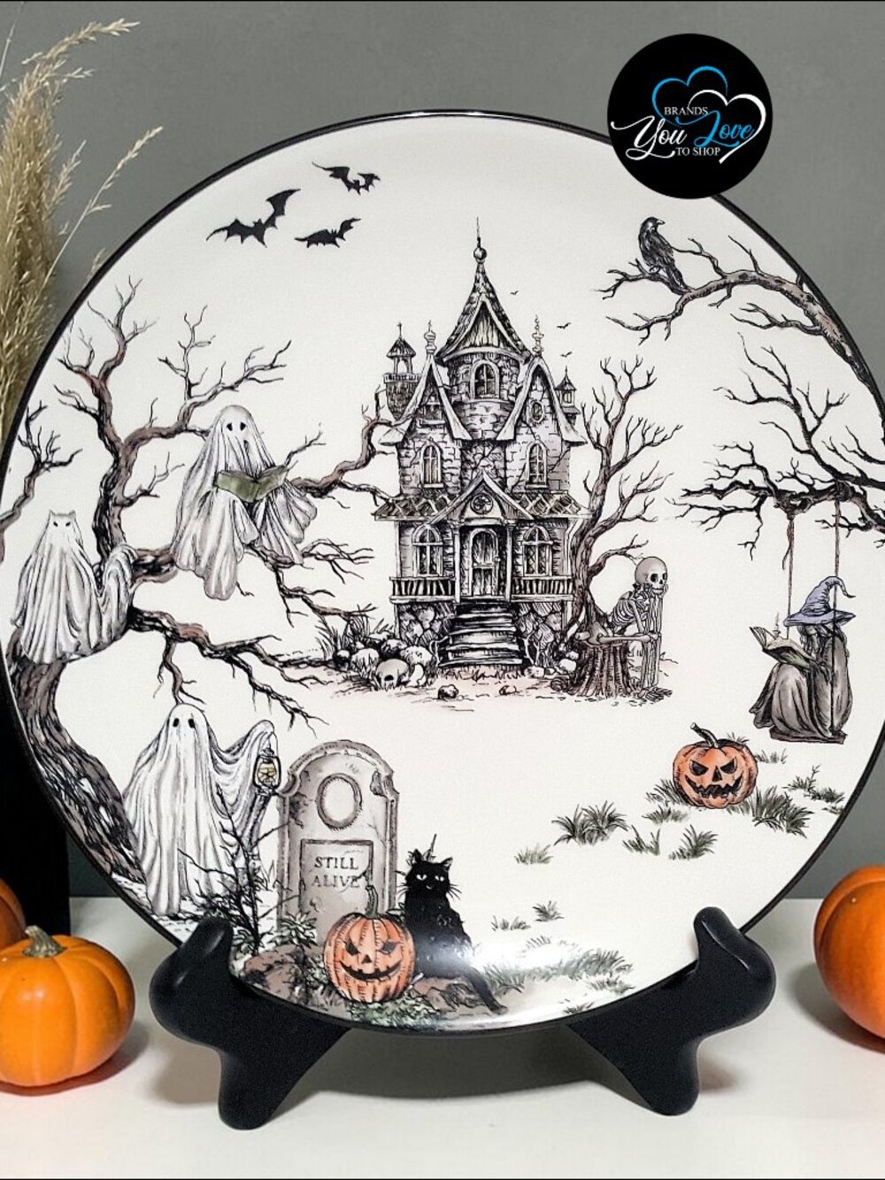 1 Pottery Barn Midnight Manor Salad Plate 8.25" NEW Stoneware Halloween